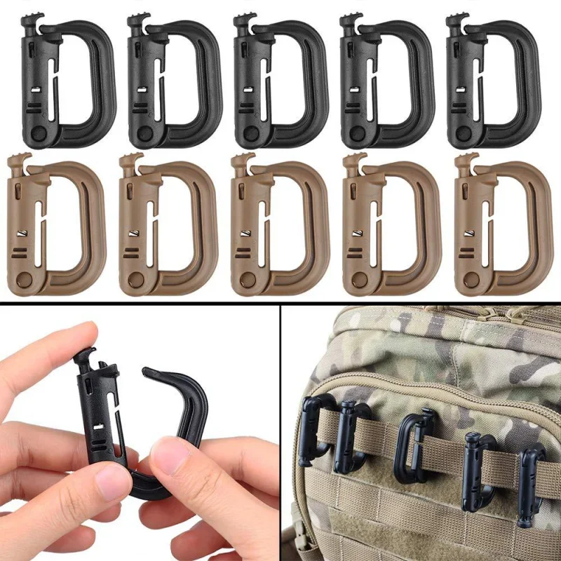 Carabiner Locking D - 10Pcs Outdoor Plastic D-Ring Tactical Backpack