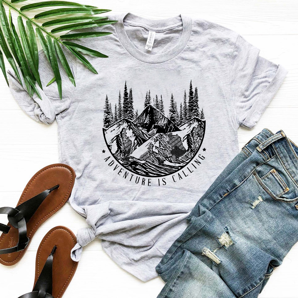 Outdoor Adventure Wear - Adventure Is Calling Mountain Themed T