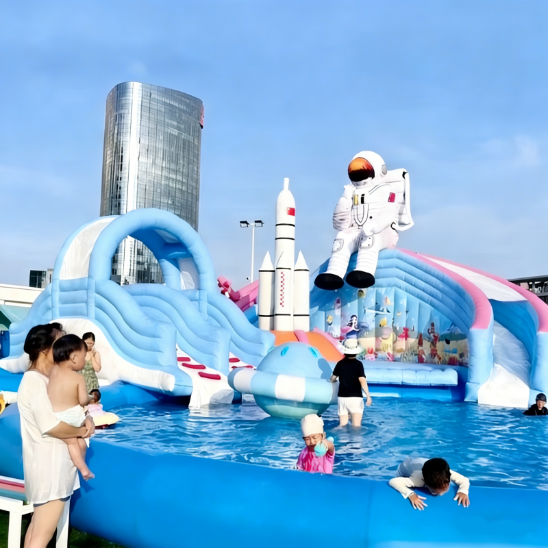 Outdoor Adventure Center - Inflatable Water Slide Park with Space