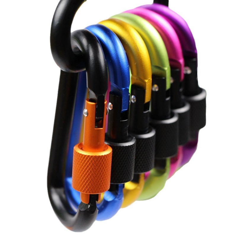 Carabiner Locking D - 10 Pack Aluminum D Ring Key