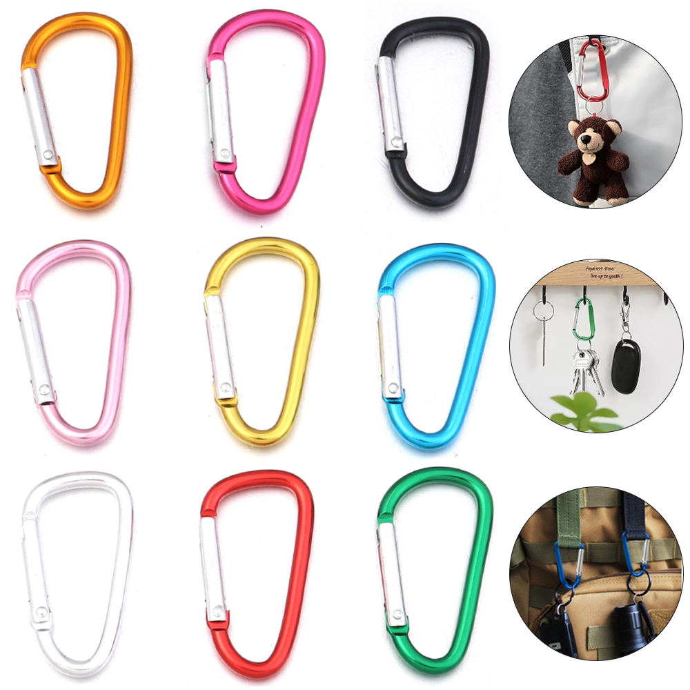 10pcs/lot Aluminum Alloy Snap  - Carabiner Locking D ulasan dan harga