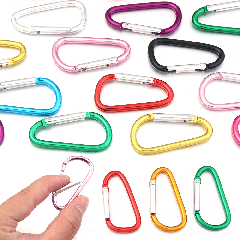 10pcs/lot Aluminum Alloy Snap  - Carabiner Locking D ulasan dan harga