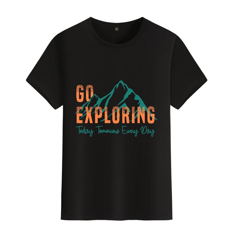 Men's Black Round-Neck Short-S - Outdoor Adventure Wear ulasan dan harga