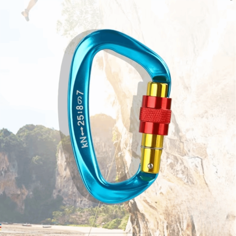 D-shape 25KN Climbing Carabine - Carabiner Locking D ulasan dan harga