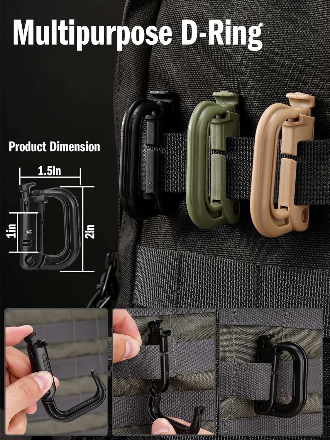 Tactical D-Ring Carabiner Grim - Carabiner Locking D ulasan dan harga