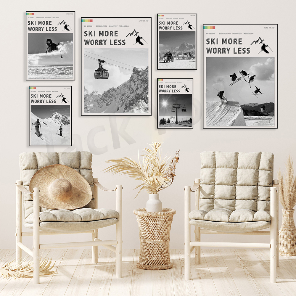 Ski More Worry Less Poster, Sk - Outdoor Adventure York ulasan dan harga