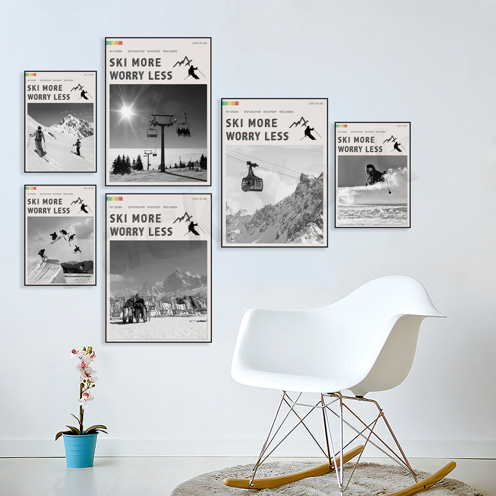 Ski More Worry Less Poster, Sk - Outdoor Adventure York ulasan dan harga