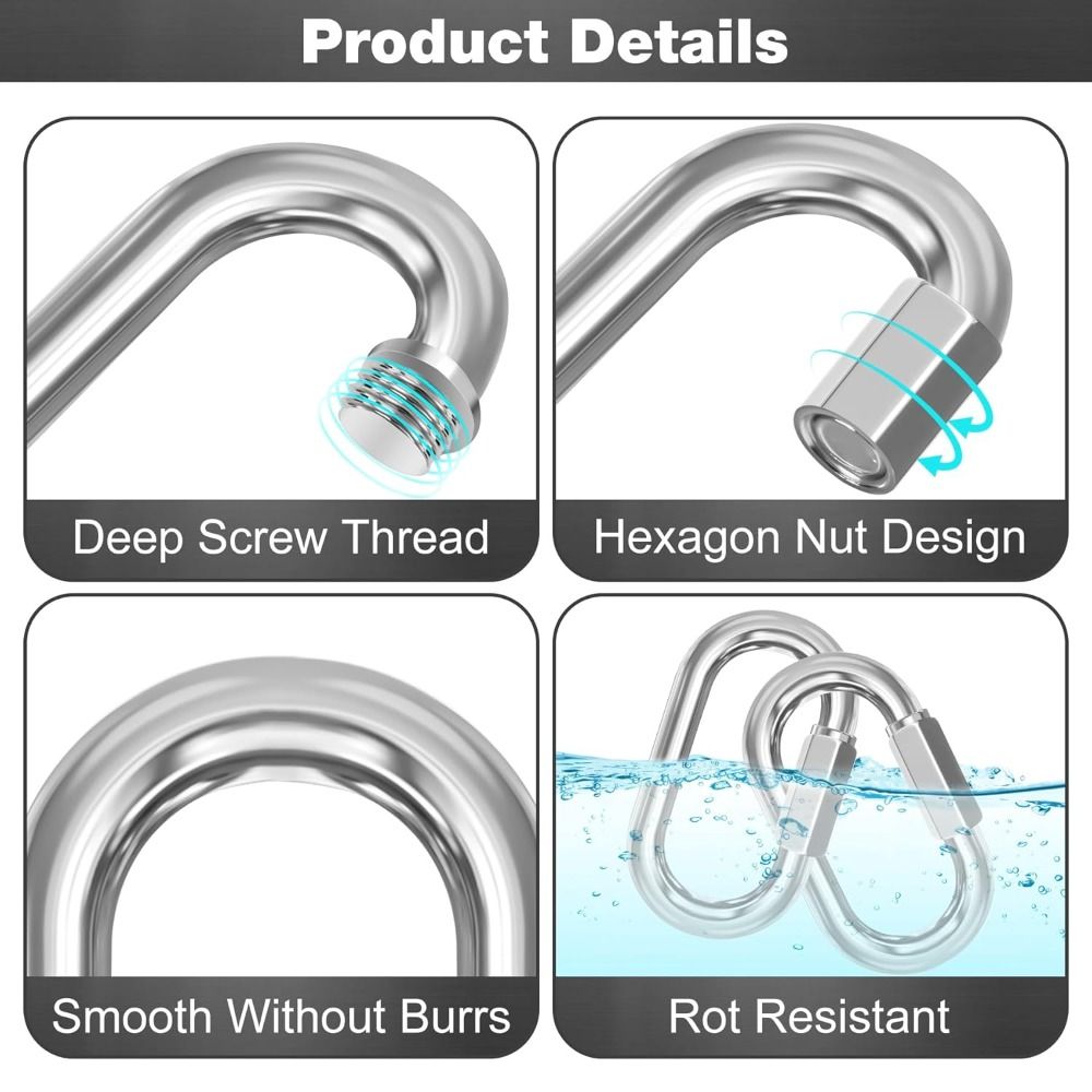 New 304 Stainless Steel Quick  - Carabiner Locking D ulasan dan harga