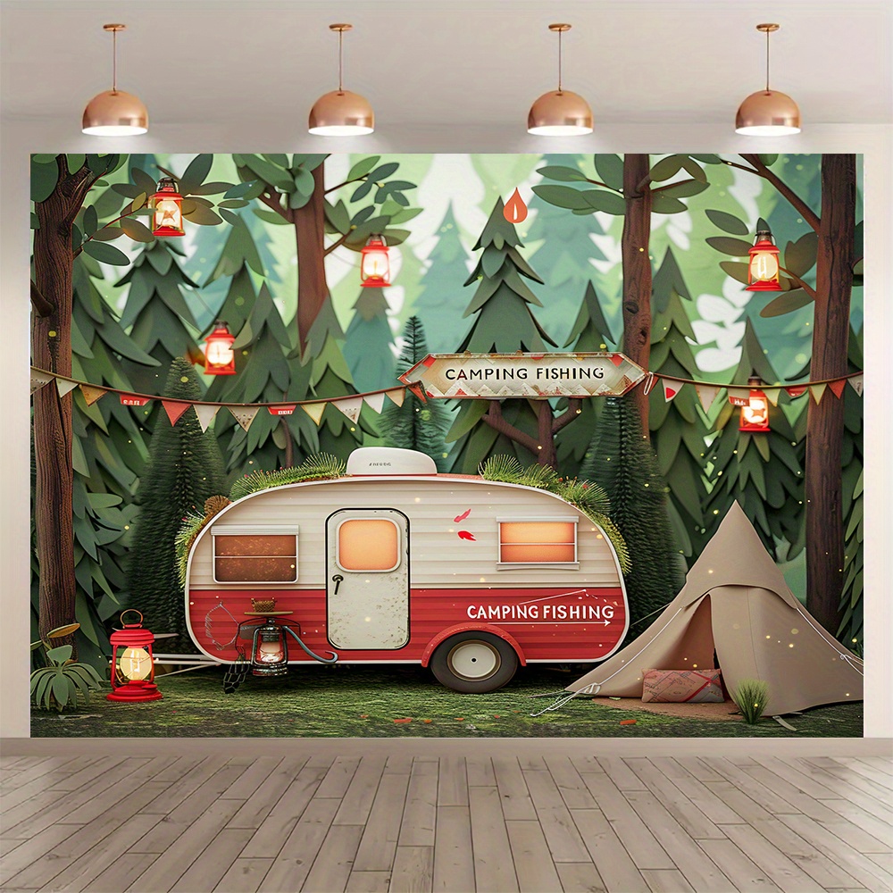 Polyester Jungle camping theme - Outdoor Adventure Birthday Party ulasan dan harga