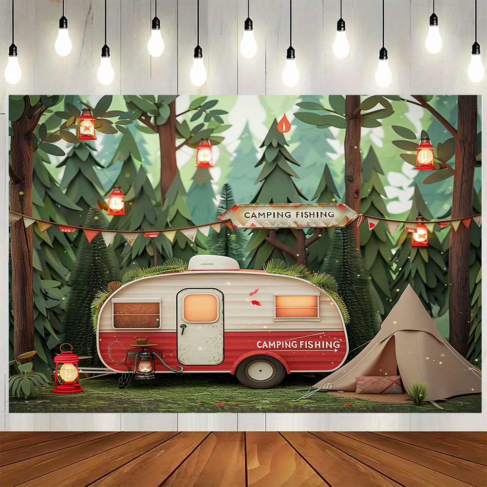 Polyester Jungle camping theme - Outdoor Adventure Birthday Party ulasan dan harga