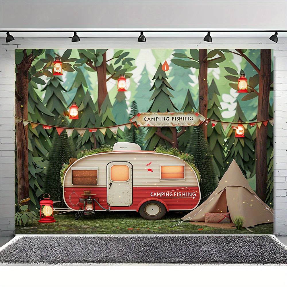 Polyester Jungle camping theme - Outdoor Adventure Birthday Party ulasan dan harga