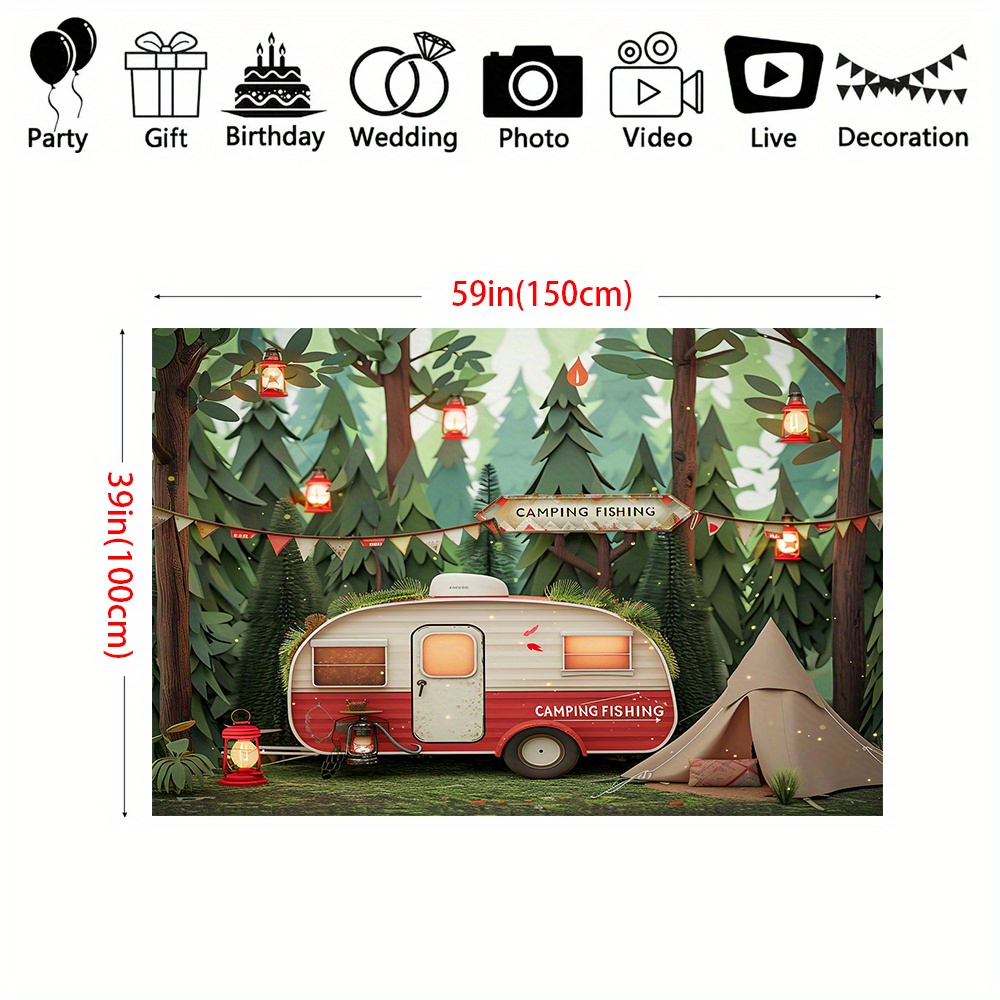 Polyester Jungle camping theme - Outdoor Adventure Birthday Party ulasan dan harga