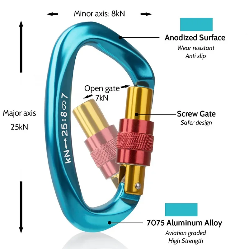 Outdoor 25KN Professional Clim - Carabiner Locking D ulasan dan harga