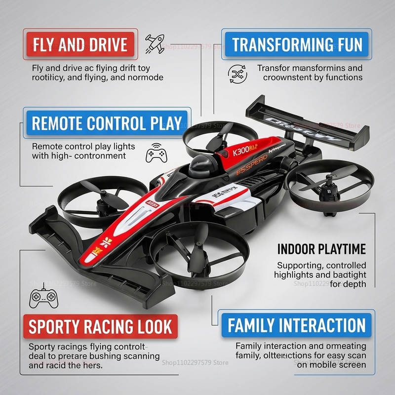 RC UAV Flying Drift Cars 2-in- - Outdoor Adventure Races ulasan dan harga