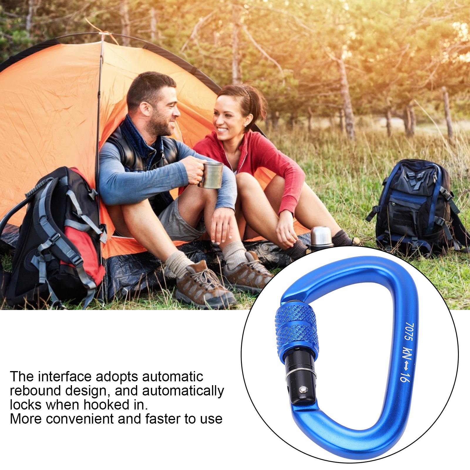 16KN Aluminum Alloy Screwgate  - Carabiner Locking D ulasan dan harga