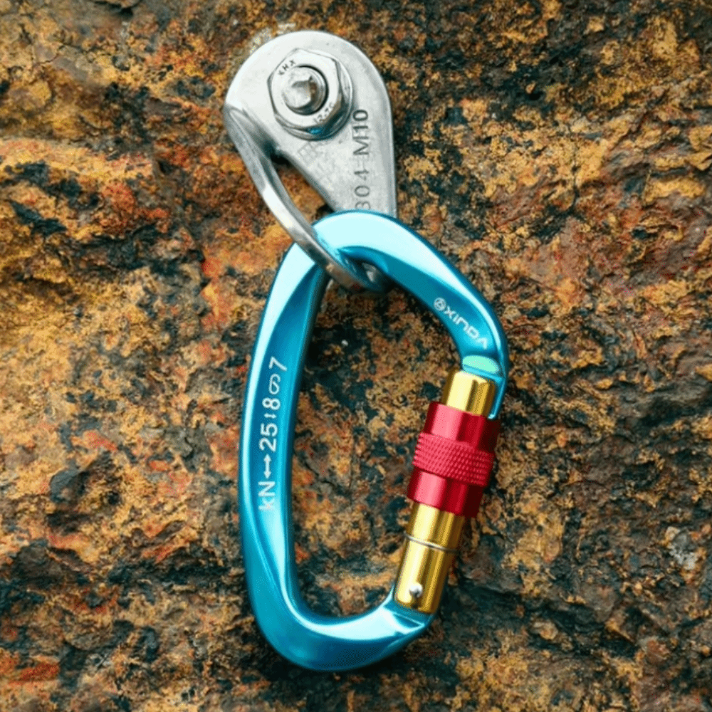 D-shape 25KN Climbing Carabine - Carabiner Locking D ulasan dan harga