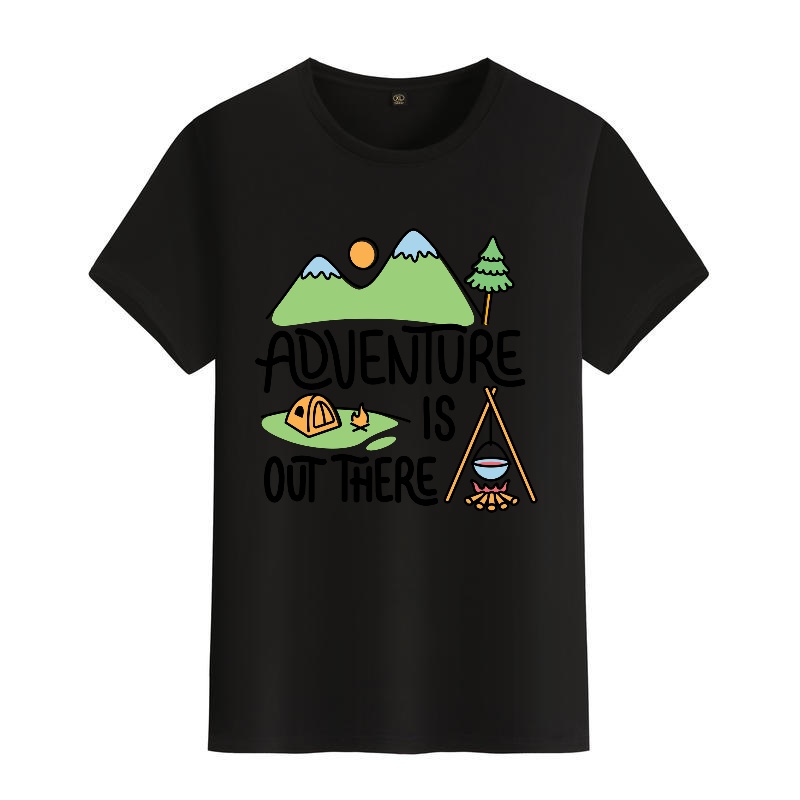 Men's Black Round-Neck Short-S - Outdoor Adventure Wear ulasan dan harga