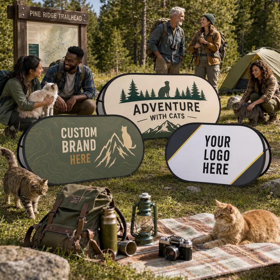 Custom Adventure Cat Pop Up Ba - Outdoor Adventure Birthday Party ulasan dan harga