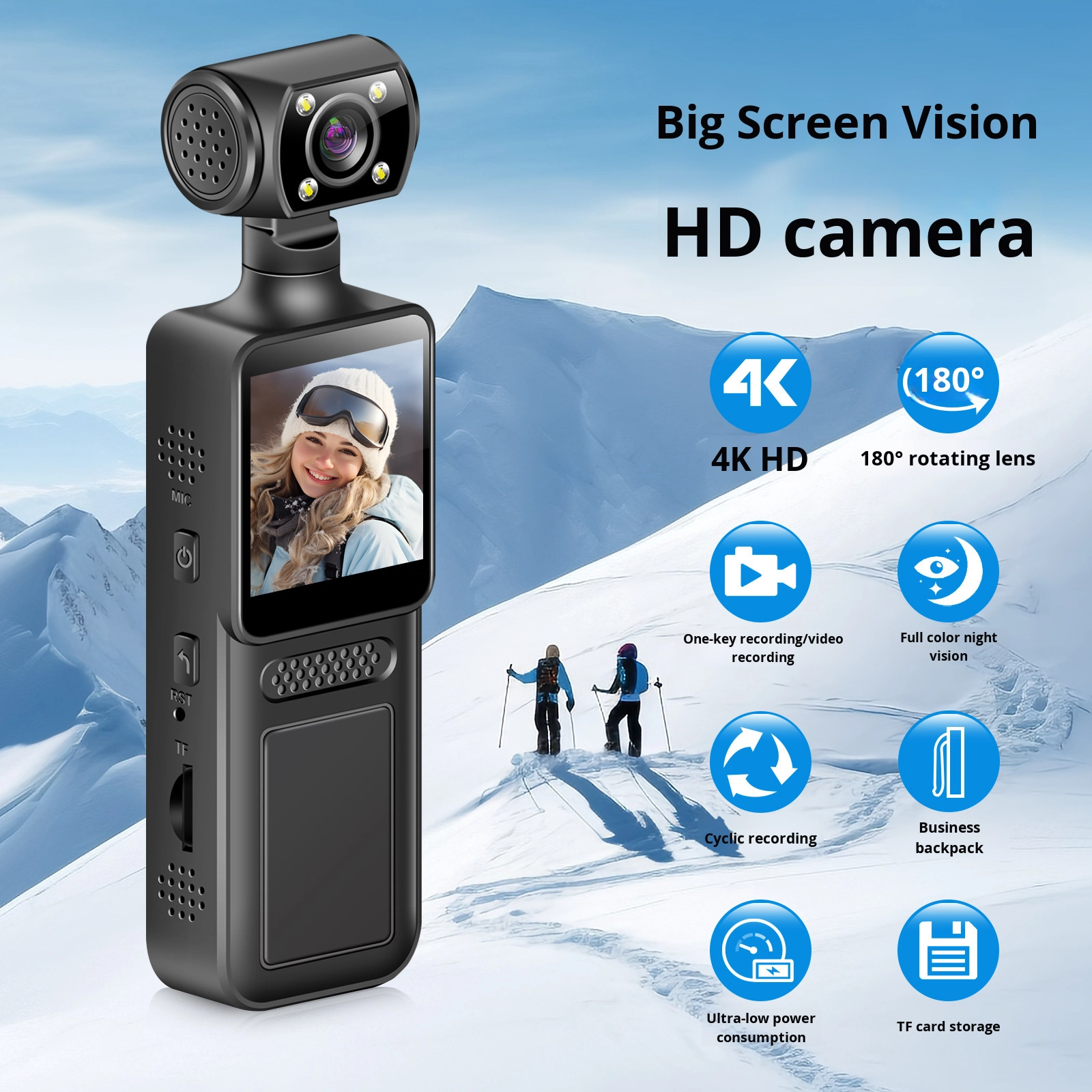 Portable HD WiFi Body-Worn Cam - Outdoor Adventure Video ulasan dan harga
