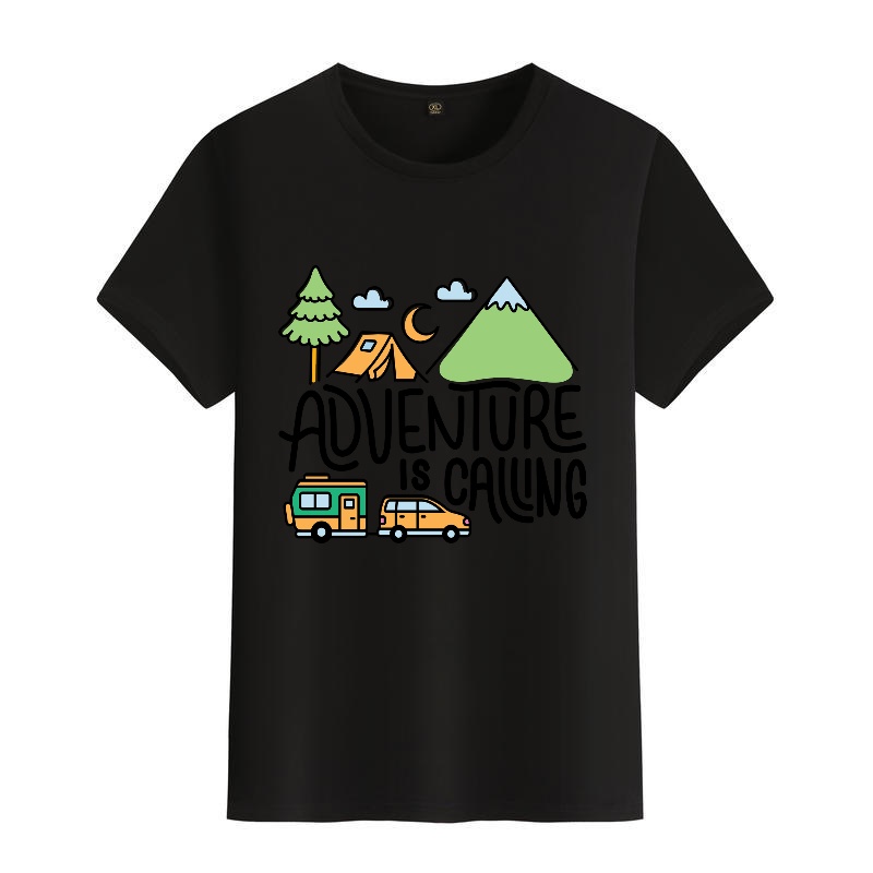 Men's Black Round-Neck Short-S - Outdoor Adventure Wear ulasan dan harga