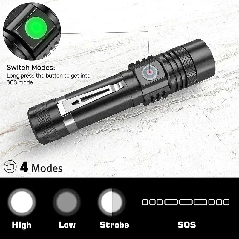 T6 LED Rechargeable Flashlight - Outdoor Adventure Hunt ulasan dan harga