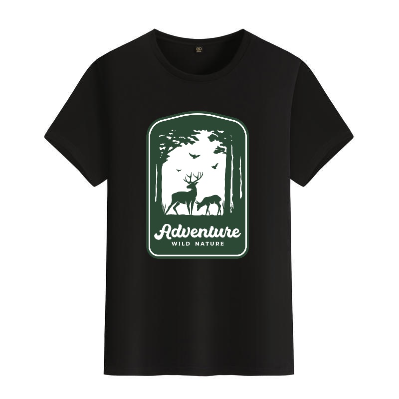 Men's Black Round-Neck Short-S - Outdoor Adventure Wear ulasan dan harga