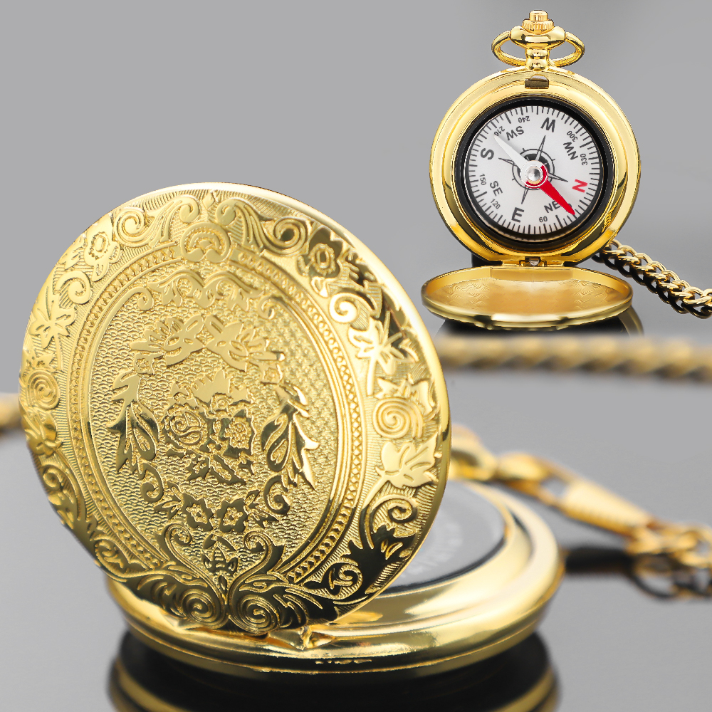 Vintage Golden Design Compass  - Outdoor Adventure Watches ulasan dan harga