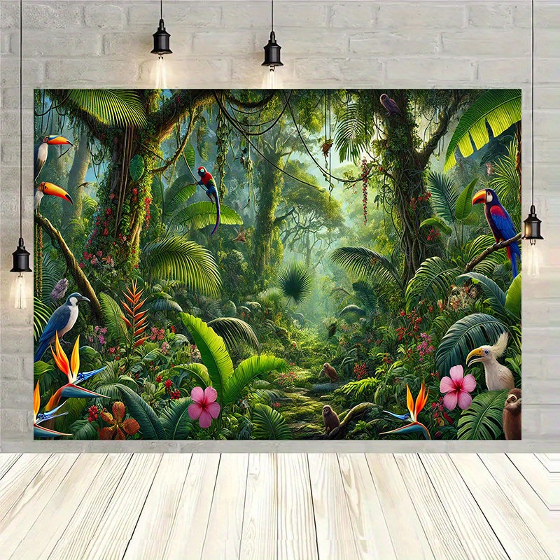 1pc Jungle Adventure Backgroun - Outdoor Adventure Birthday Party ulasan dan harga