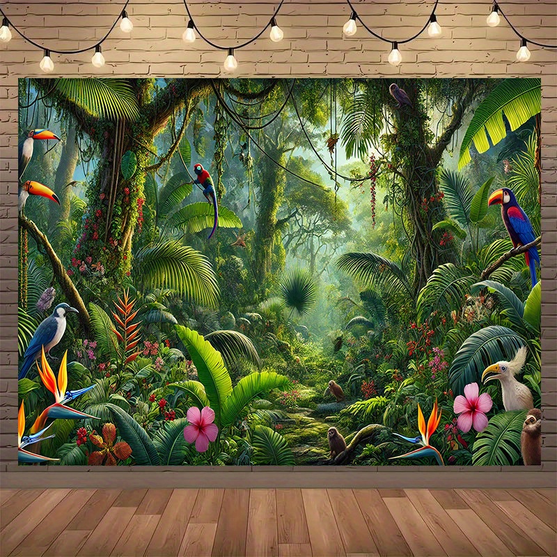1pc Jungle Adventure Backgroun - Outdoor Adventure Birthday Party ulasan dan harga