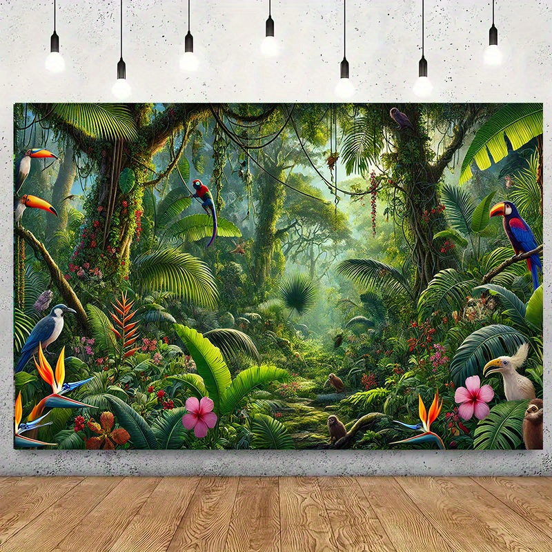 1pc Jungle Adventure Backgroun - Outdoor Adventure Birthday Party ulasan dan harga
