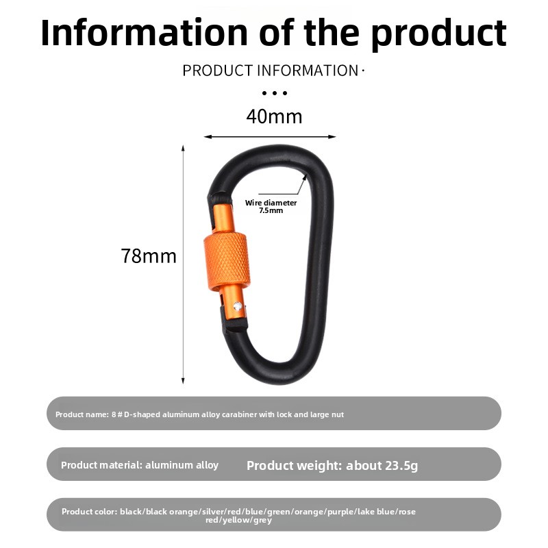 10 Pack Aluminum D Ring Key Ri - Carabiner Locking D ulasan dan harga
