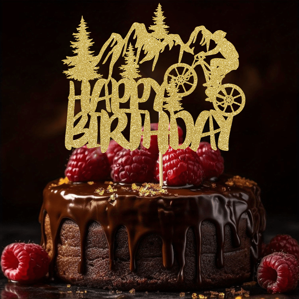 1pc Golden Glittering Retireme - Outdoor Adventure Birthday Party ulasan dan harga