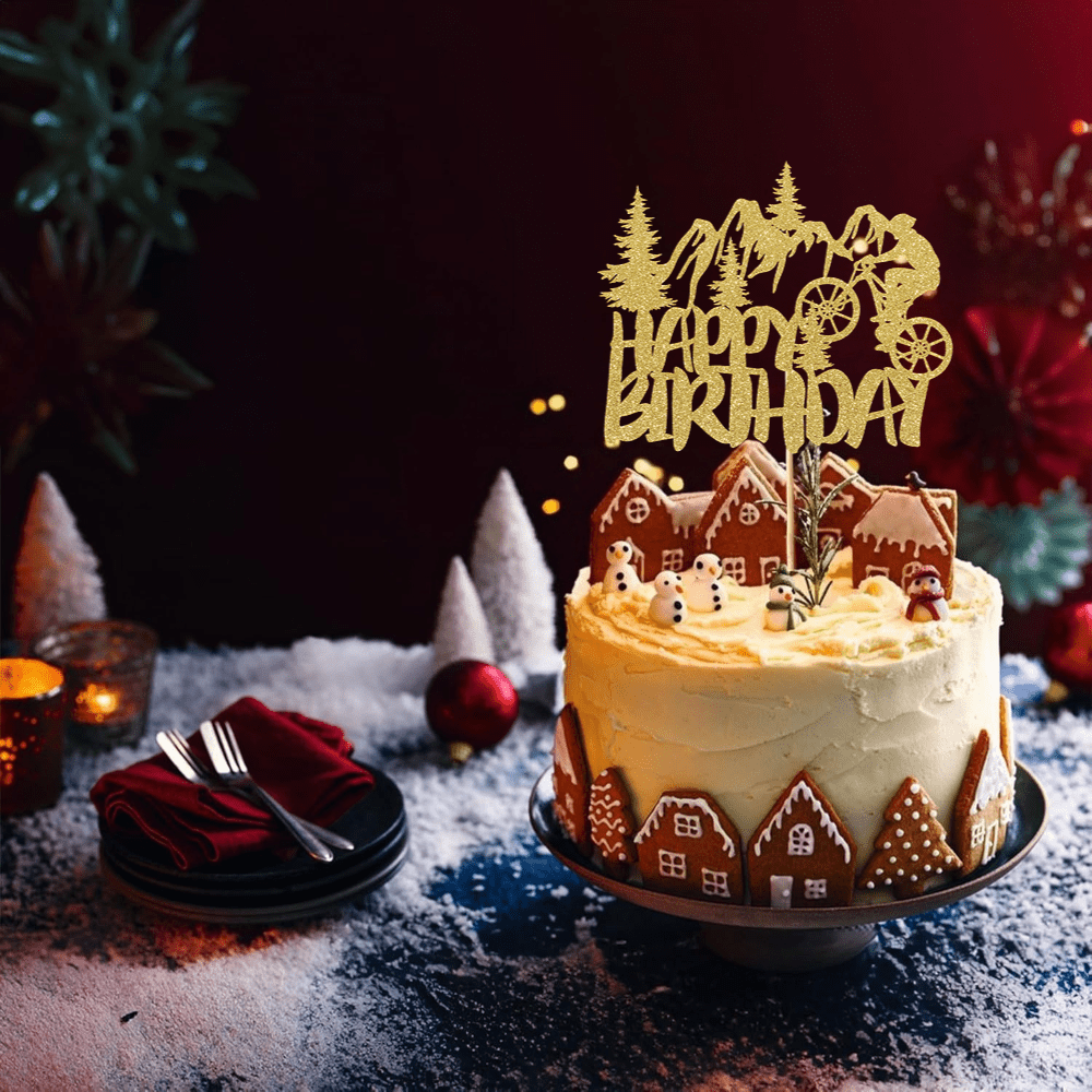 1pc Golden Glittering Retireme - Outdoor Adventure Birthday Party ulasan dan harga